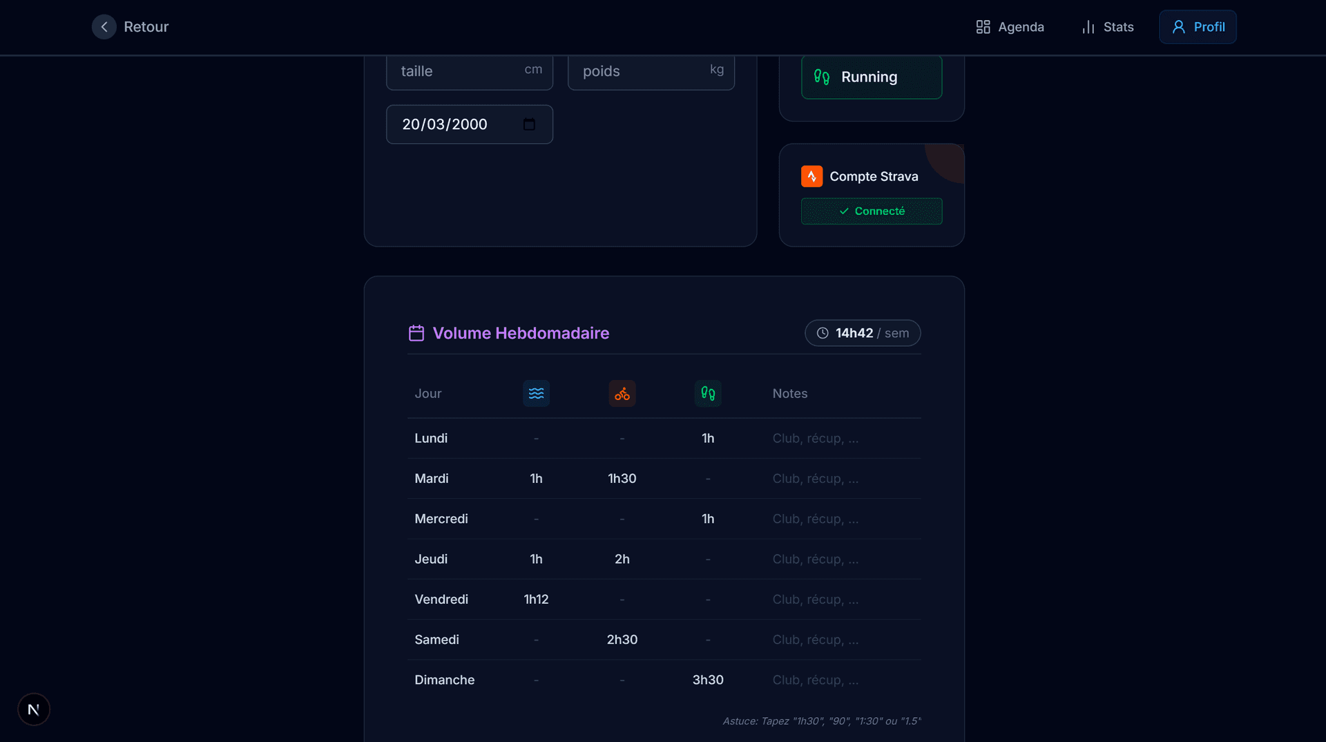 Profil Athlète PulsePeak